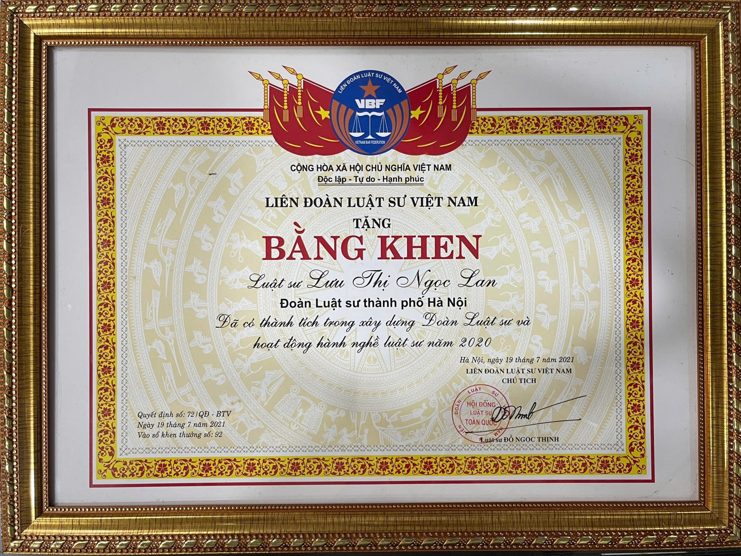Khen thưởng năm 2020-2021